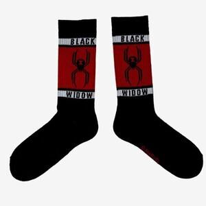 Marvel Black Widow Crew Socks Men’s Sock Size 10-13 Shoe Size 8-12 Multicolor